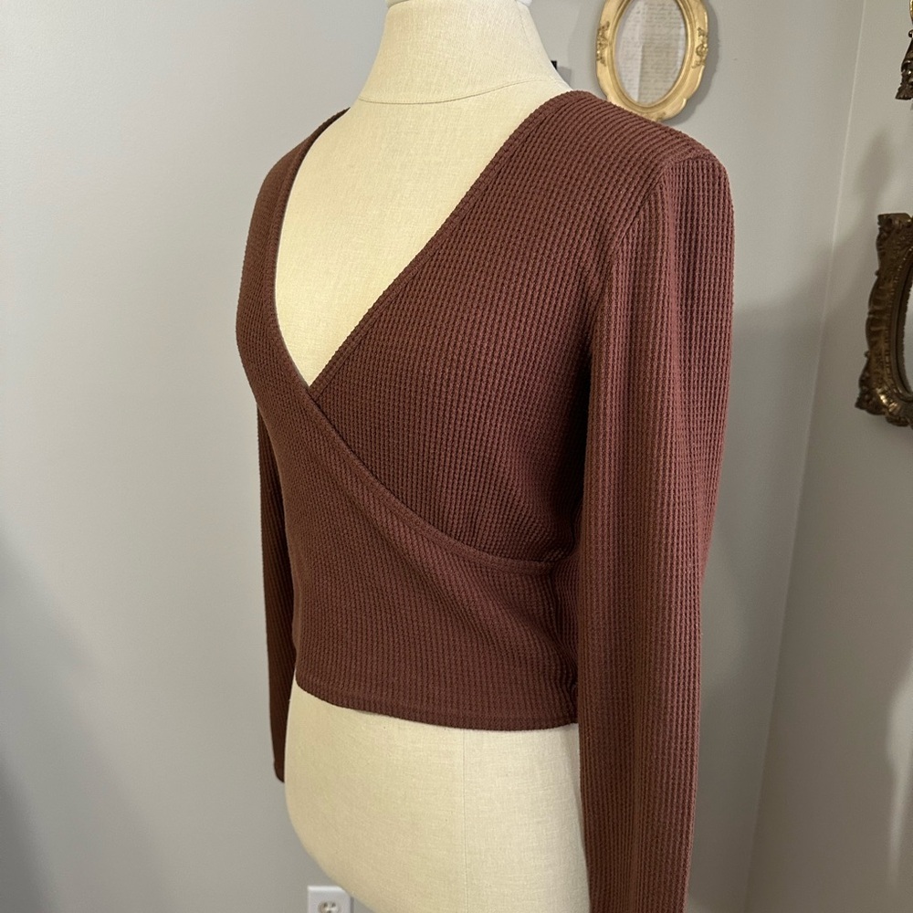 Aerie Unwell Waffle Wrap Top - Picture 2 of 4